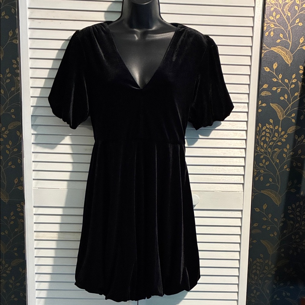 Sugarlips Black Velvet Mini Dress